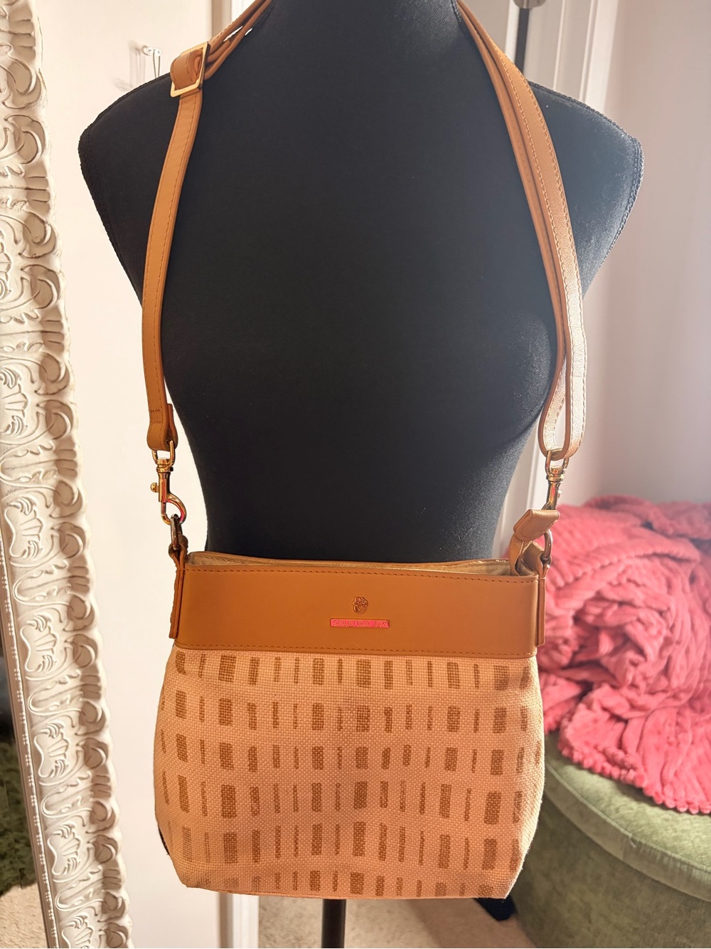 Spartina 449 Tan Patterned Crossbody Bag
